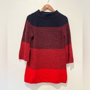 Tommy Hilfiger Navy and Red Striped Sweater